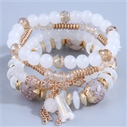 occidental style fashion  concise crystal beads multilayer temperament woman bracelet