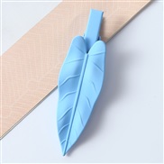 (  blue)Korean style new woman frosting color Metal hair clip all-Purpose leaves temperament