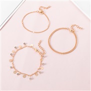 (BZjinse) occidental style Metal chain multilayer woman samll bracelet personality glass beads fashion bracelet