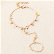 (BZ jinse) occidental style bracelet ring necklace set woman Pearl beads color glass woman