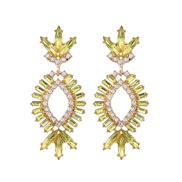 ( yellow)summer geometry Alloy diamond fully-jewelled earrings woman occidental style retro ear studearrings
