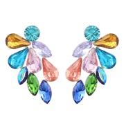 ( Color)earrings fashion colorful diamond series Alloy diamond glass diamond earrings woman occidental style exaggerati
