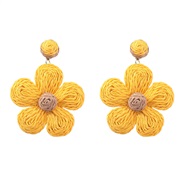( yellow)summer color flowers earrings woman occidental style elegant temperament Earring Street Snap