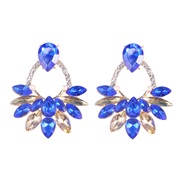 ( blue)fashion colorful diamond series earrings  retro temperament Alloy diamond arring woman