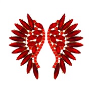 ( red)UR personality creative exaggerating big earrings ear stud geometry glass diamond earrings woman