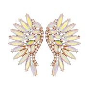 (AB color)UR personality creative exaggerating big earrings ear stud geometry glass diamond earrings woman