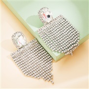 ( white)occidental style exaggerating earrings temperament same style color Rhinestone tassel long style earring fashio
