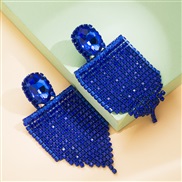 ( blue)occidental style exaggerating earrings temperament same style color Rhinestone tassel long style earring fashion