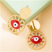 ( red)occidental style  woman fashion bronze mosaic zircon annular earring personality creative earrings arring woman