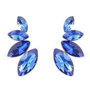 ( blue)earrings fashion colorful diamond series Alloy diamond glass diamond geometry earrings woman occidental style te