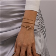 ( Gold)occidental style  brief Metal windO buckle geometry bracelet exaggerating chain wind woman