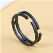 occidental style fashion black brief opening ring