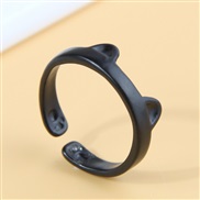 occidental style fashion concise black cat opening ring