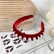 ( redPearl )occidental style gold velvet Cloth Headband retro Pearl twining weave fashion width high-end w