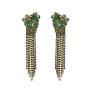 ( green)occidental style exaggerating earrings woman diamond tassel long style claw chain fashion temperament earring m