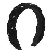 ( black)F samll wind velvet Rhinestone Headband woman  samll twisted sweet elegant retro geometry Headband