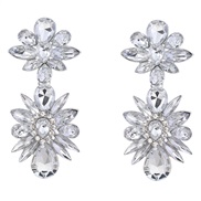 ( Silver)earrings occidental style exaggerating fashion multilayer Alloy diamond flowers earrings woman fully-jewelled 