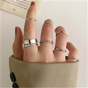 (JA5233 Silver)occidental style ring Bohemia retro ring hollow flowers set Pearl ring