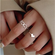 (love  Two piece suit)occidental style ring Bohemia retro ring hollow flowers set Pearl ring