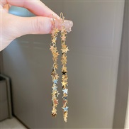 ( Gold)occidental style sequin long style tassel earrings fashion personality high leaves star Earring woman