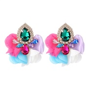 ( Color)earrings occidental style retro flowers petal Chiffon ear stud personality elegant fine trend woman
