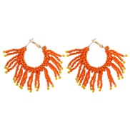 ( red)occidental style personality brief retro all-Purpose earrings beads pure handmade beads buckle trend womanearrings