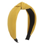 ( yellow)F occidental style wind retro Stripe pure color Headband  Cloth lady Headband