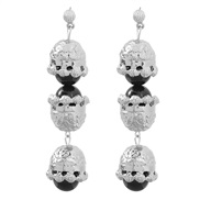( Silver)fashion retro multilayer Alloy resin flowers earring occidental style exaggerating earrings woman elegant temp