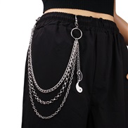 (black and white)occidental style  enamel black pendant chain woman  Metal cirque chain chain