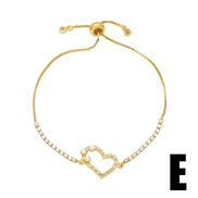 (E)occidental styleins wind Pearl Peach heart bracelet woman samll love diamond braceletbrk