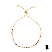 (brb53 B  Gold)zircon braceletbracelet embed color zircon bracelet womanbrk