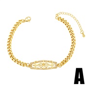 (A)occidental style wind gold chain retro geometry braceletins fashion womanbrk