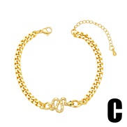 (C)occidental style punk snake snake bracelet chain man woman same style personality fashion lovers braceletbrk