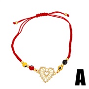 (A)occidental style personality mosaic color zircon cross Life tree bracelet  rope love bracelet womanbrk