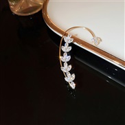 (1  )Korea zircon Pearl butterfly flowers Ear clip high all-Purpose Earring woman