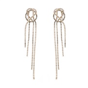( gold )occidental style fashion exaggerating Alloy diamond Rhinestone long style tassel earrings brief woman super col