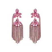 ( rose Red)occidental style earrings personality exaggerating diamond multilayer flowers tassel earrings woman trend ba