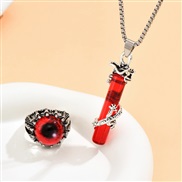 occidental style fashion retro watch-face eyes concise ring necklace man set