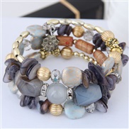 occidental style trend  concise customs Shells turquoise mash up multilayer temperament fashion lady bangle