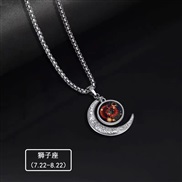 (Leo) Twelve Constellations Necklace Fashion Man Hehaha Accessories Simple Constellation Necklace