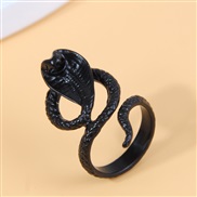 occidental style fashion concise black eyes snake opening ring