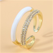 J2884 bronze fashion sweetOL concise Double layer gold opening woman ring