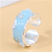 J3204 bronze fashion sweetOL concise blue flash diamond opening woman ring