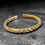 Fashion titanium steel simple weave open temperament female bracelet