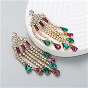 ( Color)occidental styleins wind exaggerating diamond tassel earrings woman temperament high earring fully-jewelled All