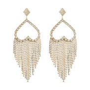 ( whitegold )occidental style exaggerating fully-jewelled love tassel earrings woman  silver fashion temperament long s