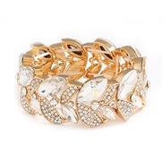 ( Golden white )occidental style fashion  fashion all-Purpose fully-jewelled luxurious leaf Rhinestone elasticity bangl