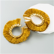(Ligh )occidental style exaggerating color glass diamond tassel earrings woman Korean temperament geometry Earring