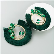 ( green)occidental style tassel earrings diamond glass diamond exaggerating temperament earring trend fashion