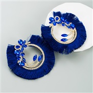 ( blue)occidental style tassel earrings diamond glass diamond exaggerating temperament earring trend fashion